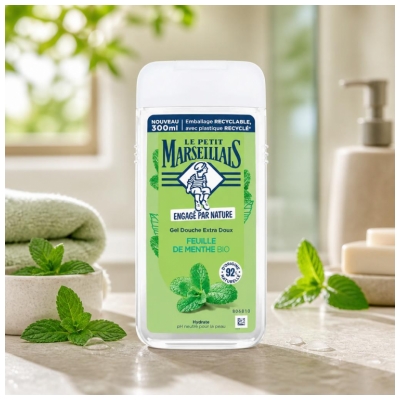 Le Petit Marseillais Ekstra Delikatny Żel pod Prysznic Bio Liść Mięty 300 ml