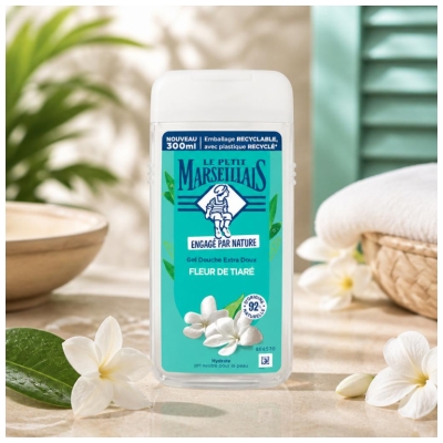 Gel de duș Le Petit Marseillais Extra Blând Floare de Tiaré 250 ml