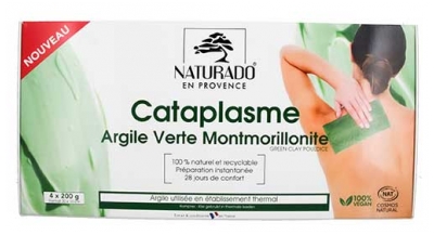 Naturado en Provence Cataplasme Argile Verte Montmorillonite Bio 4x200 g
