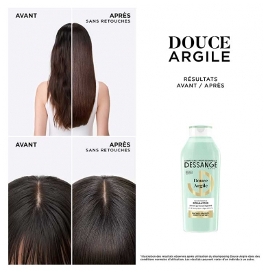 Dessange Douce Argile Shampoing Régulateur Racines Grasses Pointes Sèches 280 ml