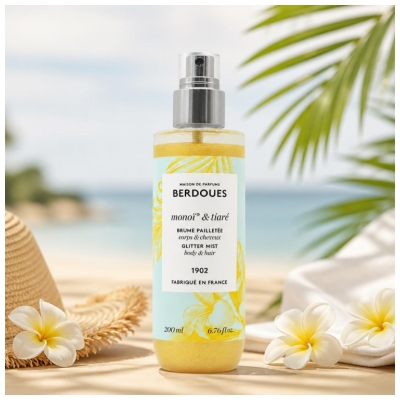 Berdoues Brume Pailleté Monoï & Tiaré Corps et Cheveux 200 ml