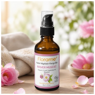 Florame Huile Végétale Vierge Rosier Muscat Bio 50 ml