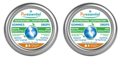 Puressentiel Respiratoire Gommes Menthe Eucalyptus Lot de 2 x 45 g