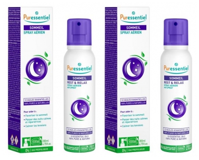 Puressentiel Schlaf-Relax-Spray mit 12 ätherischen Ölen Set mit 2 x 200 ml