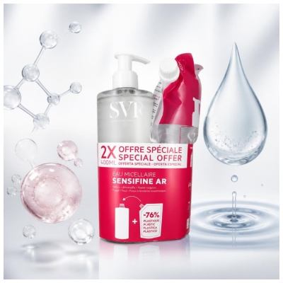SVR Sensifine AR Eau Micellaire 400 ml + Eau Micellaire Éco-Recharge 400 ml