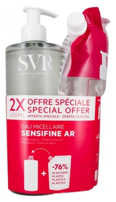 SVR Sensifine AR Água Micelar 400 ml + Água Micelar Eco-Recarga 400 ml