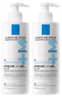 La Roche-Posay Lipikar AP+ Max Bálsamo Triple Reparador 72H Lote de 2 x 400 ml