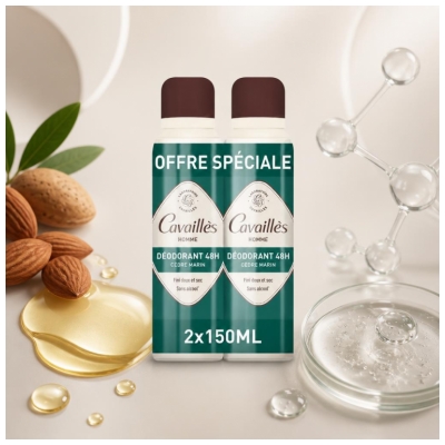 Cavaillès Homme Desodorizante Frescura 48H Pack de 2 x 150 ml
