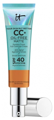 IT Cosmetics Uw Huid Maar Beter CC+ Crème Olievrije Matte CC Crème Correctrice Haute Couvrance Anti-poriën SPF40 32 ml