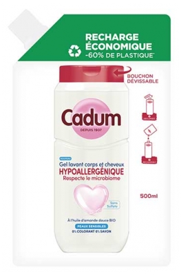 Cadum Wasgel Lichaam en Haar Hypoallergeen Eco-Navulling 500 ml