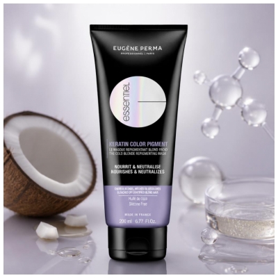 Eugène Perma Essentiel Keratin Color Pigment Šaltai Blondinė Daugkartinio Dažymo Kaukė 200 ml