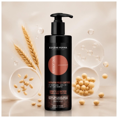 Eugène Perma Essentiel Keratin Frizz Control O Shampoo - Tratamento 2em1 400 ml
