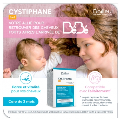 Bailleul Cystiphane Fort Chute de Cheveux Après Bébé 360 Comprimés