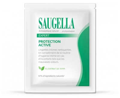 Saugella Expert Active Protection Intimate Cleansing Wipes 10 Chusteczek Pojedynczo