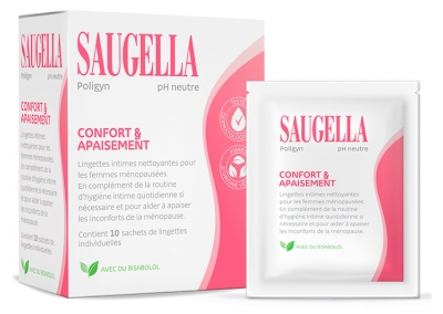 Saugella Poligyn Intima Rengöringsservetter 10 Individuella Servetter