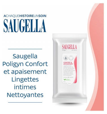 Saugella Poligyn Lingettes Intimes Nettoyantes Ménopause 15 Lingettes