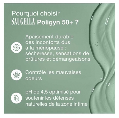 Saugella Poligyn 50+ Soin Lavant Intime Apaisant & Hydratant Ménopause Lot de 2 x 250 ml