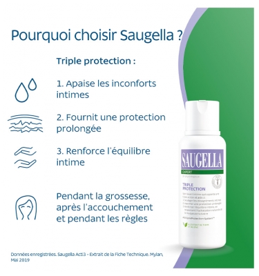 Saugella Expert Triple Protection Soin Lavant Intime Inconforts 250 ml