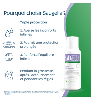 Saugella Expert Triple Protection Soin Lavant Intime Inconforts Lot de 2 x 250 ml