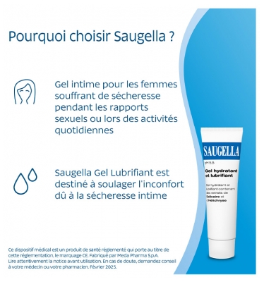 Saugella Expert Gel Hydratant et Lubrifiant Intime 30 ml
