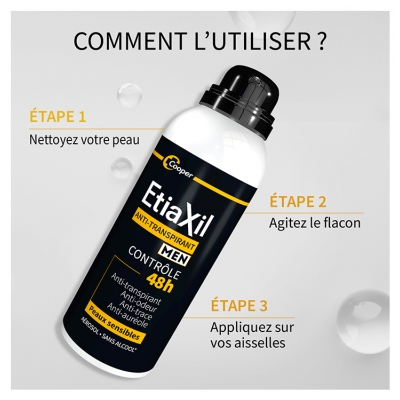 Etiaxil Déodorant Anti-Transpirant Men Contrôle 48H Aérosol 150 ml