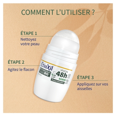 Etiaxil Déodorant Anti-Transpirant Végétal 48H Thé Vert Bio Roll-on 50 ml