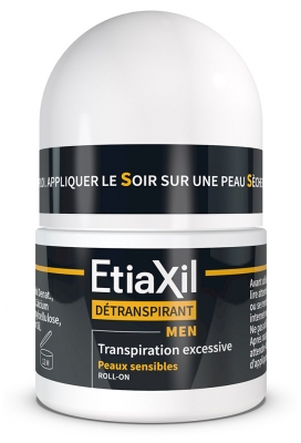 Etiaxil Déodorant Détranspirant Men Peaux Sensibles Roll-On Lot de 2 x 15 ml