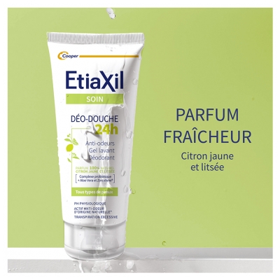 Etiaxil Soin Déo-Douche 24H Gel Lavant Déodorant Citron Jaune et Litsée 200 ml