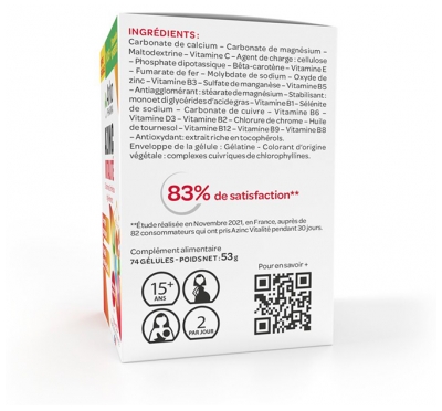 Arkopharma Azinc Vitalité 74 Gélules