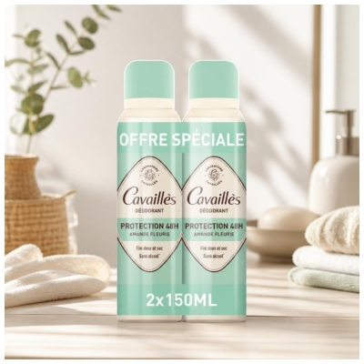 Cavaillès Desodorante Dermato 48H Spray Pack de 2 x 150 ml