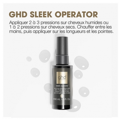 ghd Sleek Operator Élixir d'Huile Lissante Cheveux Humides et Secs 45 ml