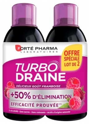 Forté Pharma TurboDraine Minceur Pack de 2 x 500 ml - Gosto: Framboesa