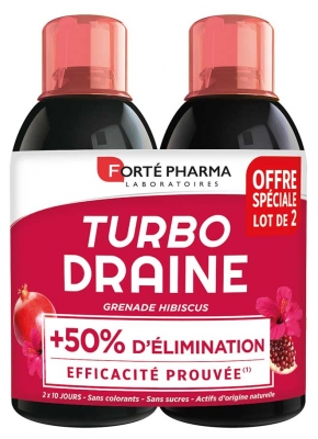 Forté Pharma TurboDrain Slimmer 2 x 500ml - Taste: Pomegranate/Hibiscus