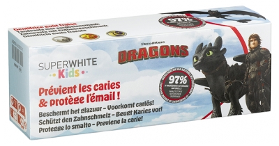 Superwhite Kids Dantų pasta vaikams nuo 3 metų 50 ml - Modelis: Drakonai
