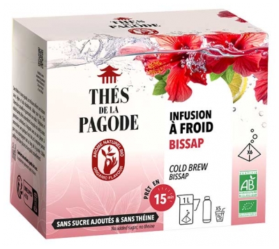 Thés de la Pagode Infusion à Froid Hibiscus Bissap Bio 6 Sachets