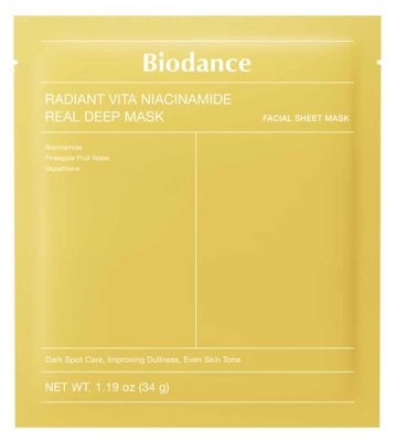 Máscara Biodance Radiant Vita Niacinamide Real Depp 34 g