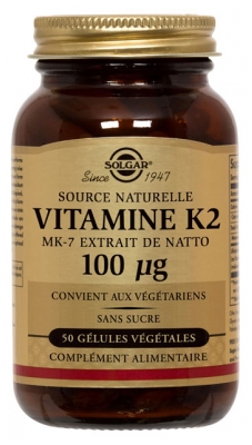 Solgar Vitamină K2 MK-7 Extract de Natto 100 µg 50 Capsule Vegetale