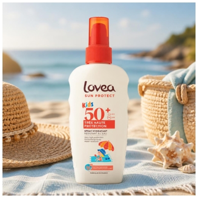 Lovea Kids Fugtgivende Spray Tahiti Monoi Meget Høj Beskyttelse SPF50+ 150 ml
