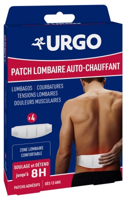 Urgo Cerotto Lombare Autoriscaldante 8H 4 Cerotti Adesivi