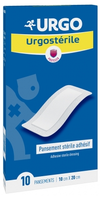 Urgo Urgostérile Sterilus Lipnus Tvarslis 10 x 20 cm 10 Tvarstelių