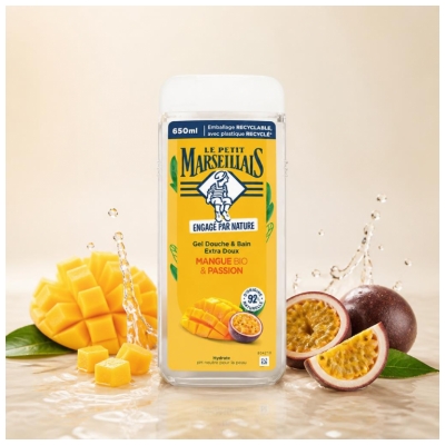 Le Petit Marseillais Extra Gentle Bath & Shower Gel Organic Mango & Passion 650 ml