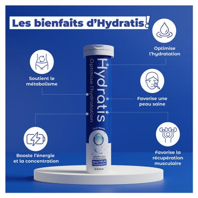 Hydratis Solution d'Hydratation 20 Comprimés Effervescents - Arôme : Citronnelle Gingembre