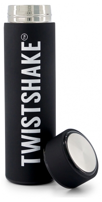 Twistshake Bouteille Isotherme Chaud ou Froid 420 ml - Couleur : Noir
