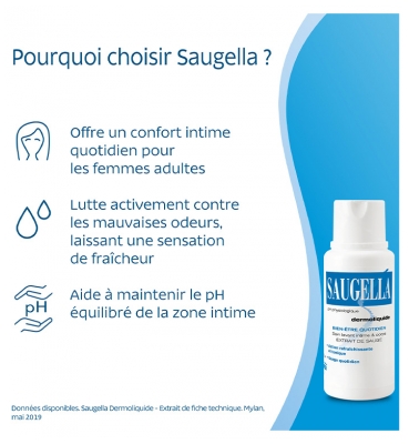 Saugella Dermoliquide Soin Lavant Intime Lot de 2 x 250 ml