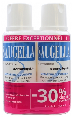 Saugella Dermoliquide Soin Lavant Intime Lot de 2 x 250 ml