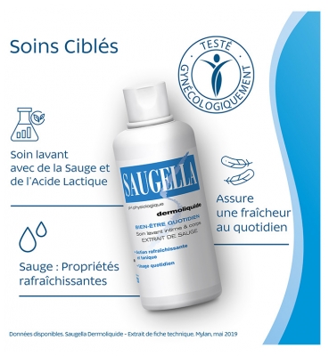 Saugella Dermoliquide Soin Lavant Intime Lot de 2 x 500 ml