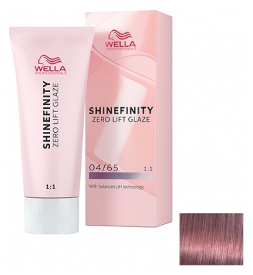 Wella Shinefinity Zero Lift Glaze Coloração Semi-Permanente 60 ml - Cor: 04/65 Castanho Violeta Mogno