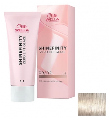 Wella Shinefinity Zero Lift Glaze Coloração Semi-Permanente 60 ml - Cor: 09/02 Louro muito claro natural mate