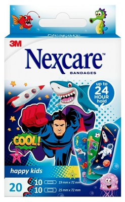 3M Nexcare Happy Kids Blue 20 Dressings