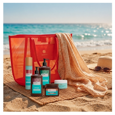 Arganicare arganovo olje plažna torba Summer Glow za kodrane lase